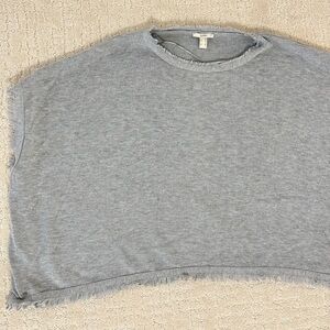 Light Gray Frayed Knit Top